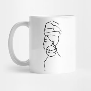 African woman line art Mug